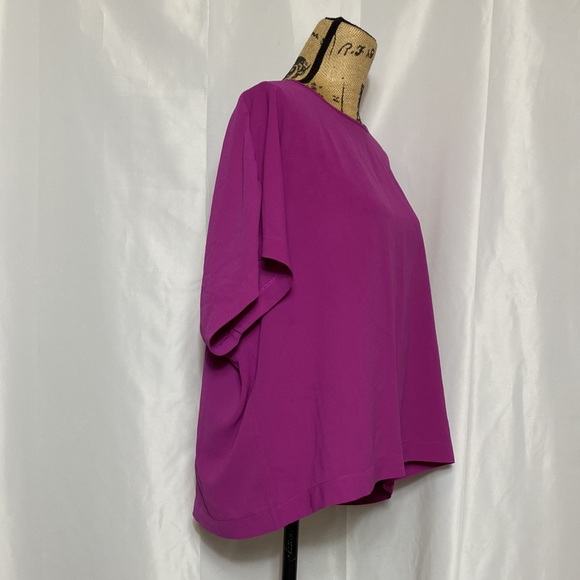 Bobeau Fuchsia Scoop Neck Short Sleeve Shirt L - Picture 8 of 9